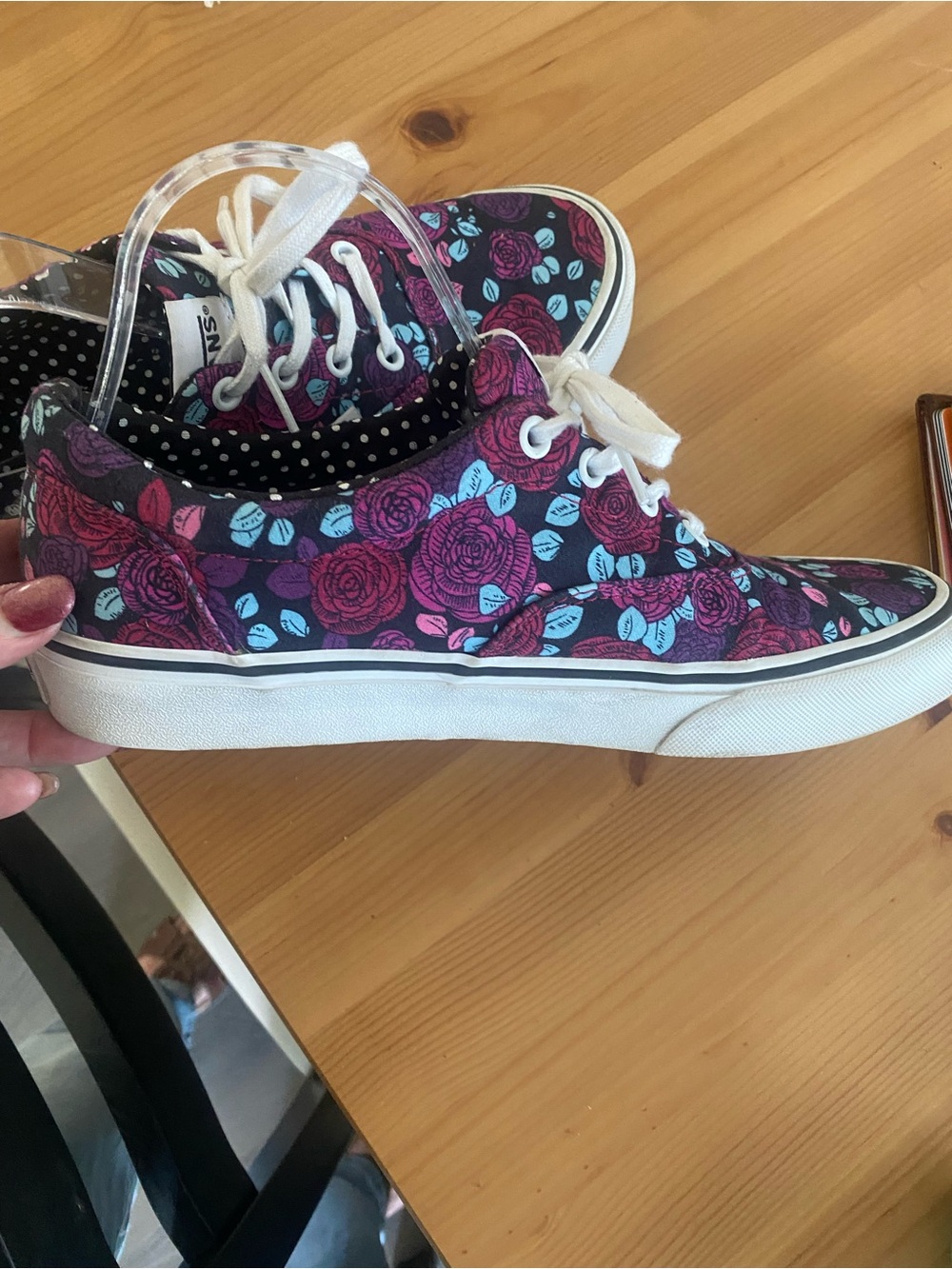 VANS OLD SKOOL DOHENY ROMANTIC FLORAL BLACK WITH RED AND PURPLE ROSES SNEAKERS 9